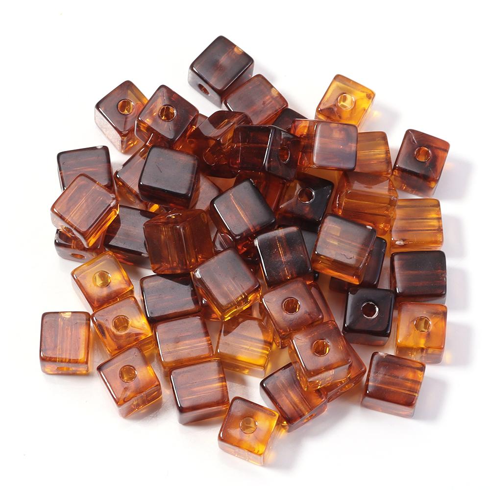 10-100pcs/lot Amber Color Acrylic Beads Oval Heart Pumpkin Shape Loose Spaced Beads For DIY Charms Bracelet Necklace Accessories
