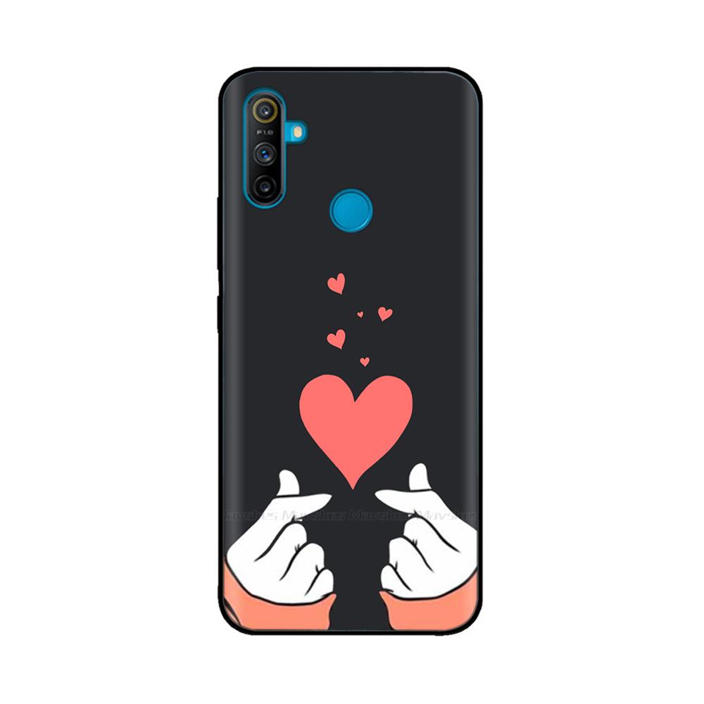 Etui do Realme C3 Miękkie Czarne Silikonowe TPU Wzór Tylna Klapka Do OPPO Realme C3 RMX2020 C 3 RealmeC3 Malowane Etui na Telefon Fundas