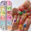 New manicure sequins 12-grid luminous ultra-thin 6-angle shallot luminous glitter sequins