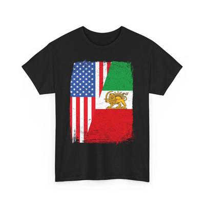 Persian American Flag USA Persia Roots Heritage, American Grown with Persian Tee