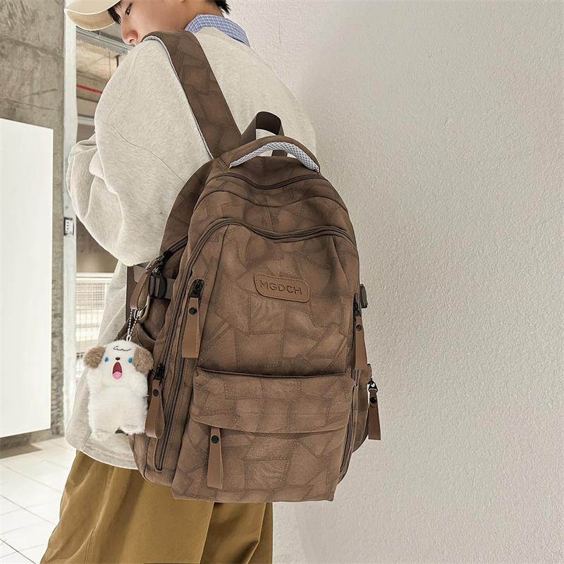 Stone Texture Pattern Student's Schoolbag Large Capacity Unisex Backpack