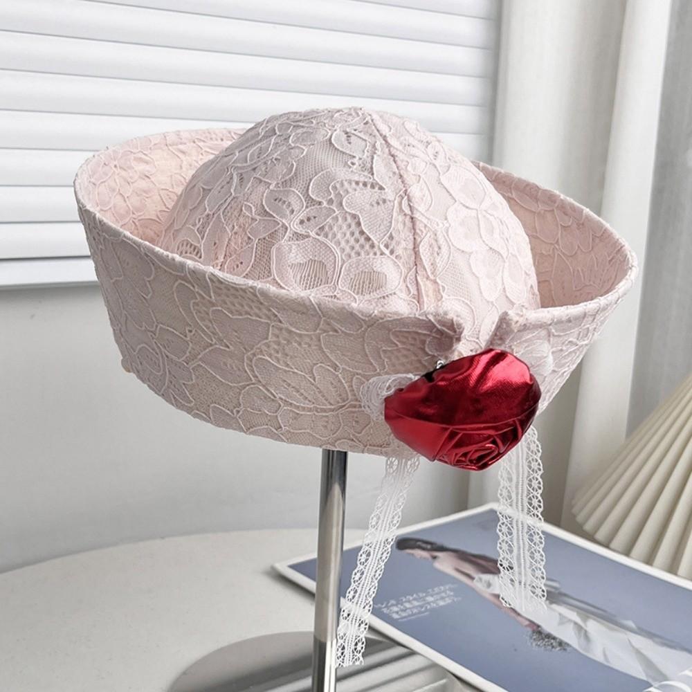 Breathable Lace Sailor Hat Cuffed Brim Beret Cap New Painter's Hat Harajuku Style