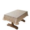 Cotton Cream Embroidery Flower Lotus Leaf Skirt Coffee Table Tablecloth Round Dining Table Cloth