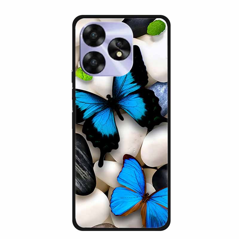 For Umidigi A15c A15 Case Painted Black Bumper TPU Soft Silicone Phone Cover For Umidigi A15 Cases A 15 15T Coque Funda Capa Cat