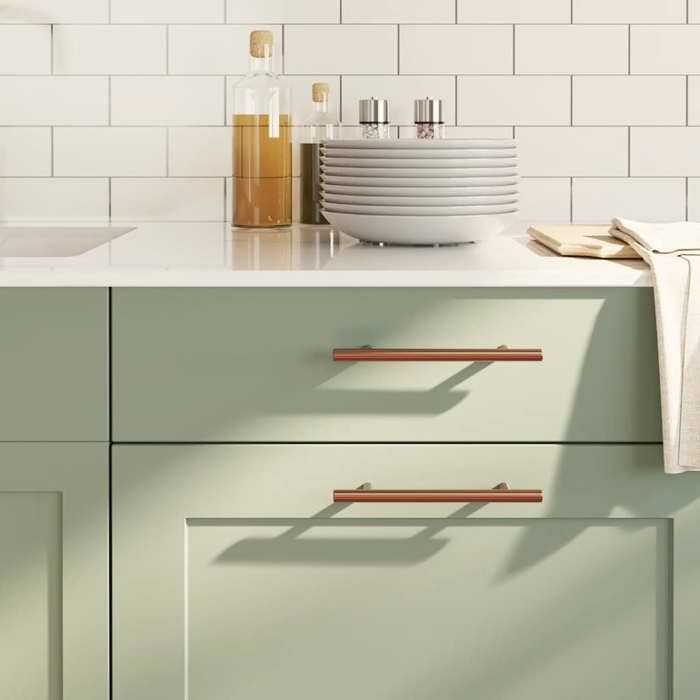 VidaXL Cabinet Handles 10 Pcs, Cupboard Handles, T-Shaped Handles Kitchen Home Interior, Bronze 128 Mm Steel 155374