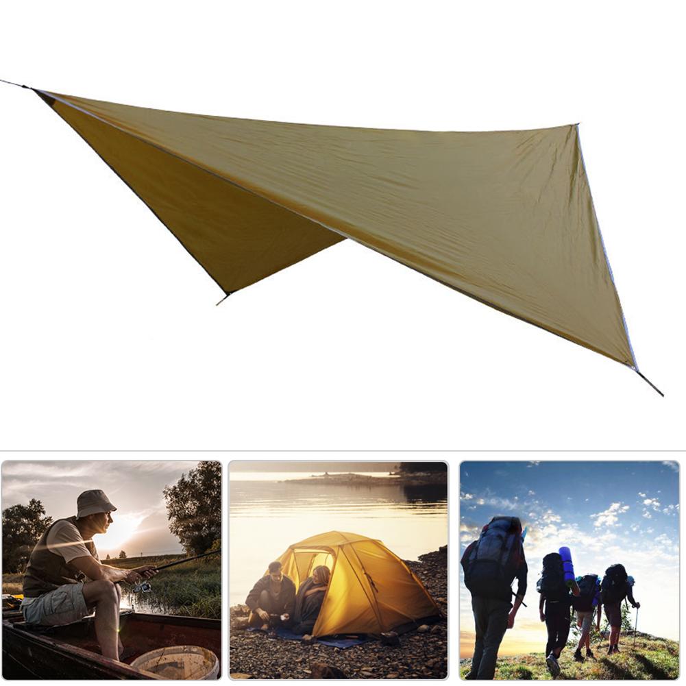 210T Polyester Fabric Outdoor Rhombic Waterproof Sun Proof Camping Ground Mat Tent Hammock Awning(Light Tan )