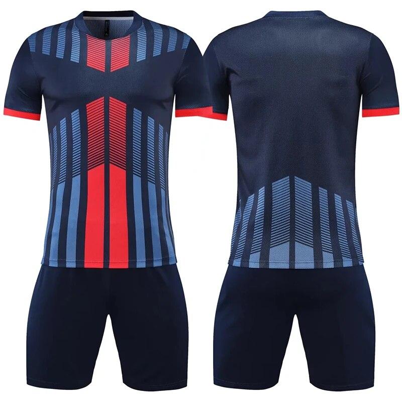 Soccer Jersey Set Men Kids Football Uniform Custom Soccer Jerseys Short Sleeve Adult Football Set Suit Tracksuit Jersey
