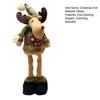 Christmas Plush Doll Plaid Standing Santa Snowman Reindeer Plush Figure with Retractable Legs for Xmas Holiday Party Fireplace Table Decor