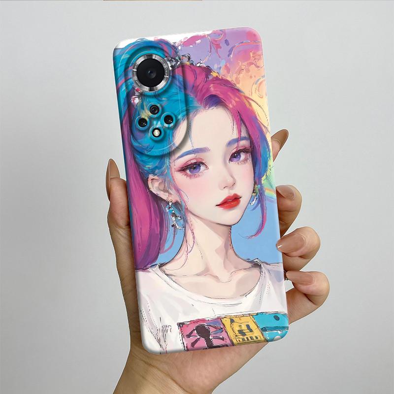 For Huawei Nova 9 / Honor 50 Phone Case NAM-LX9 NTH-NX9 Soft Silicone Sweet Painted Protective Back Cover Cute Printed Casing