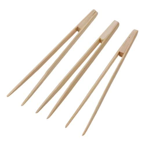 3 Pieces Bamboo Tweezers, Anti-Static Tweezers, Sharp Wooden Tweezers for Gold Leaf, Chips, Quartz, Arts, DIY Crafts