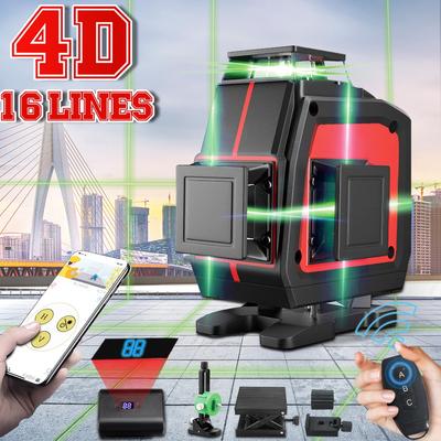 4D 16 Lines Level Laser Level Bluetooth Auto Self-Leveling APP Control 360 Horizontal And Vertical Cross Green Laser Level