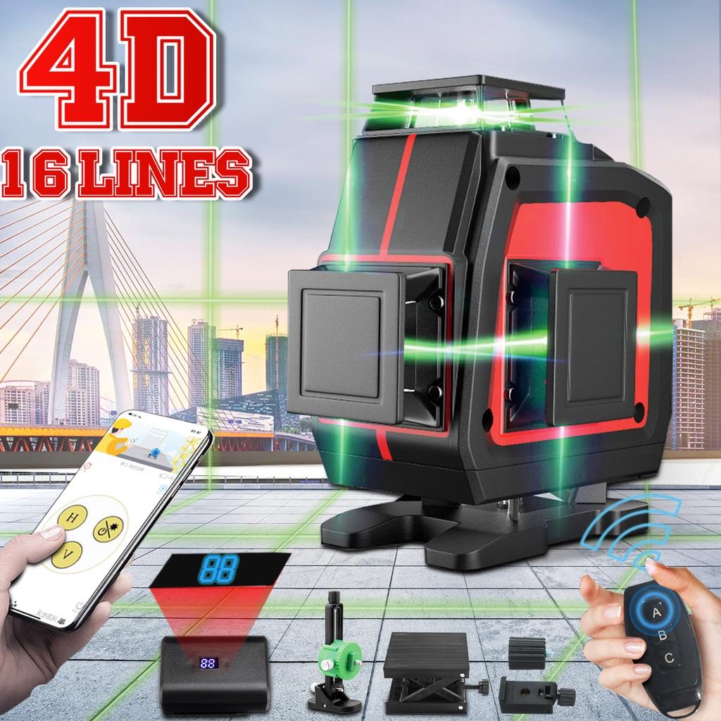 Laser Level 4D 16 Lines Level Bluetooth Auto Self-Leveling APP Control 360 Horizontal And Vertical Cross Green Laser Level