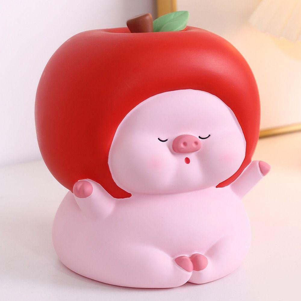 

Cute Cartoon Saving Box Large Capacity Fruit Pig Ornaments Fruit Pig Piggy Bank Birthday Gift