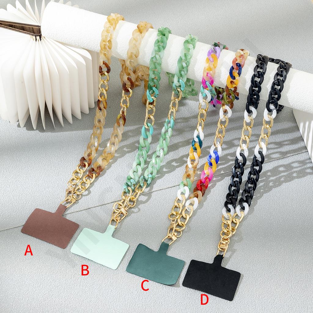 New acrylic color neck anti-lost mobile phone chain, convenient messenger hand carry fashionable mobile phone case hanging chain