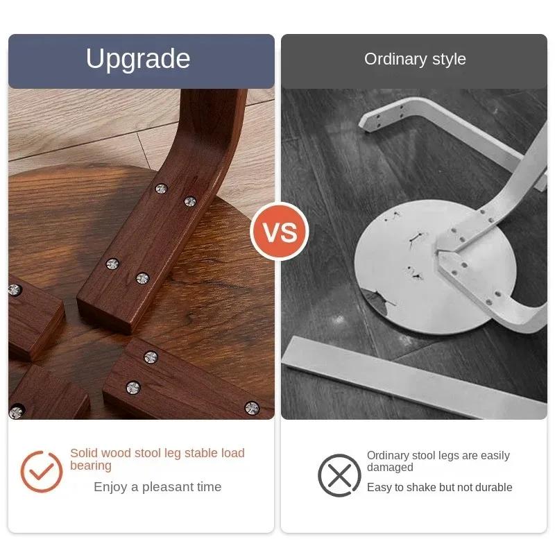 Moderne Hocker aus Gummi und Holz, praktischer, runder, stapelbarer Wohnzimmerhocker, kleiner Küchenstuhl für Zuhause/Restaurants/Hotels/Bars