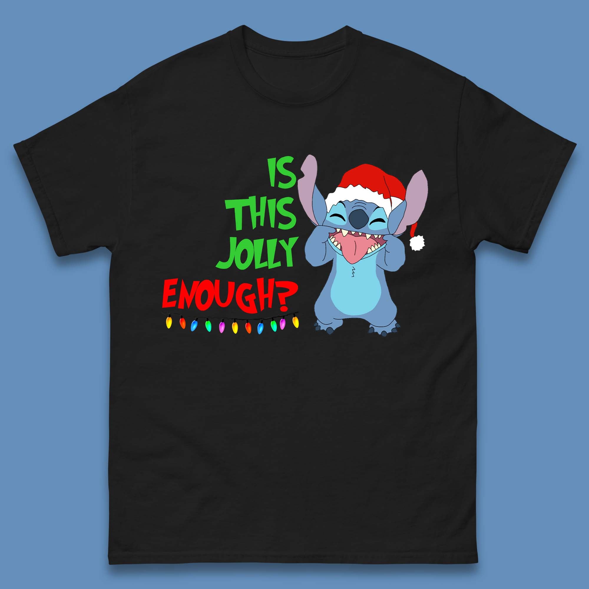 Jolly Enough Stitch Christmas Mens T-Shirt Womens Tops Tees 3XL