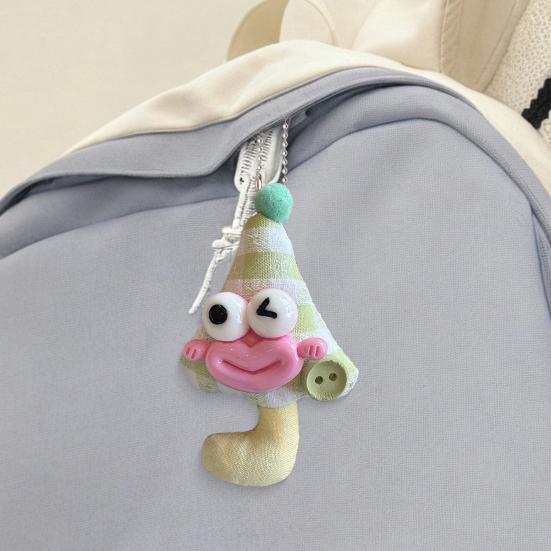 Large Mouth Cartoon Doll Keychain Bag Hanging Decoration Rich Macaron Color Key Holder Soft Fabric Key Ornament