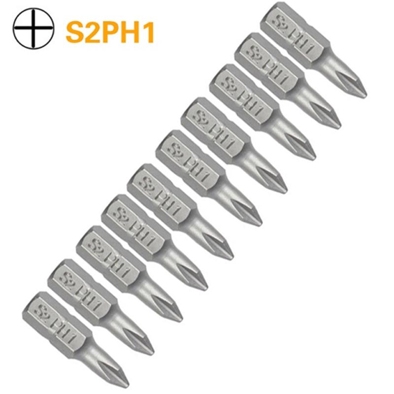 1 Inch PH0 PH1 PH2 PH3 Phillips Screwdriver Bit Set S2 Steel 1/4 Inch 6.35mm Hex Shank Electric Screwdriver Bits For Power Tools