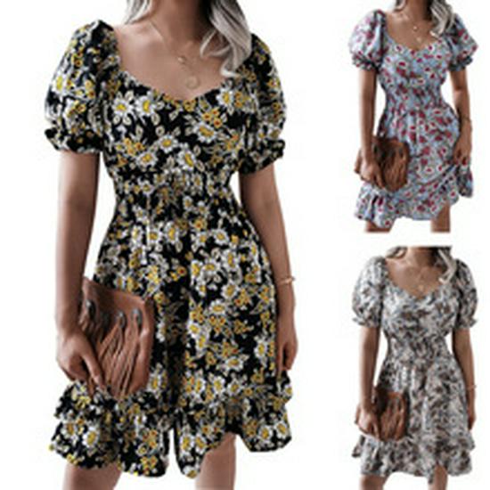 2025 European Women's Summer Pleated Irregular Long Beach Dress