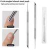 Stainless Steel Double-Headed Nail Pusher Cuticle Remover Exfoliation Prep Tool Clean Dead Skin Circle Bevel Shovel Manicure Pen