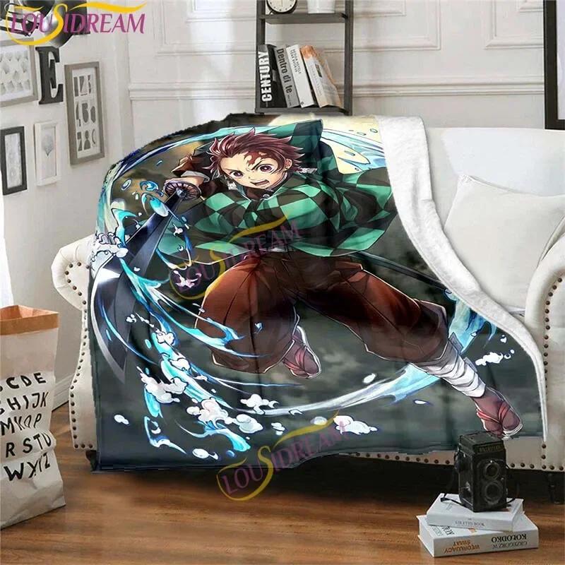 Japanese Anime Demon Slayer Printed Blanket Living Room Bedspread Sofa Travel Office Throw Blanket Quilt 5 Size