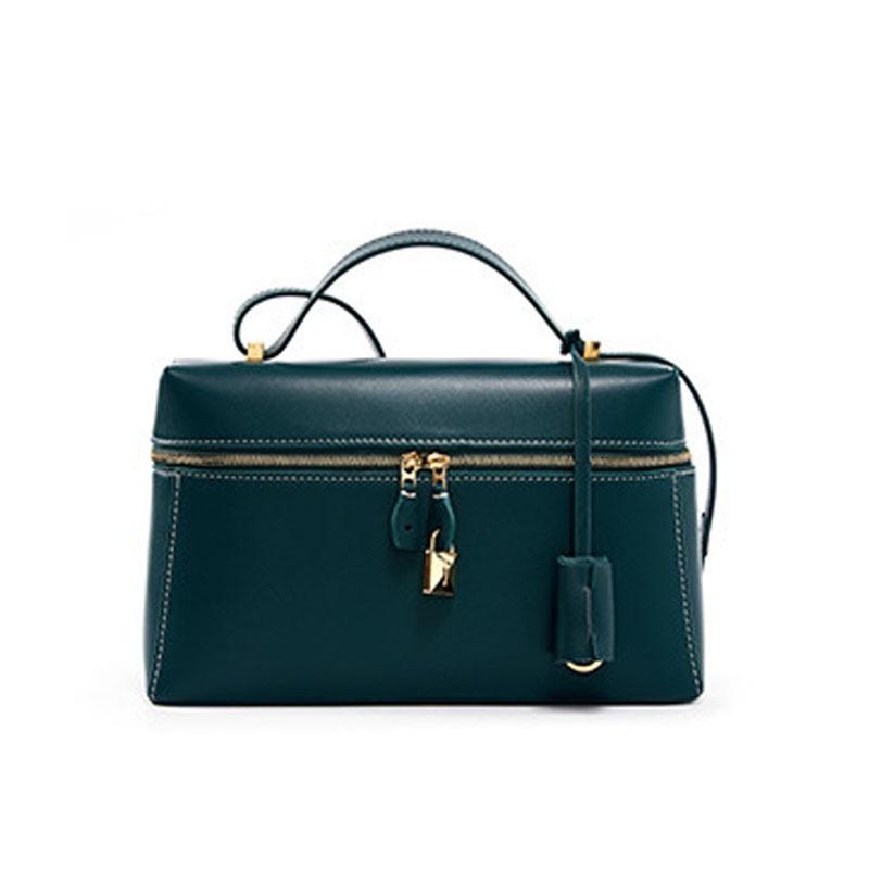 Frühling und Sommer neue Echtleder Box Bag modische Pendlerhandtasche elegant und hochwertig Einzel-Schulter Umhängetasche Damenhandtasche