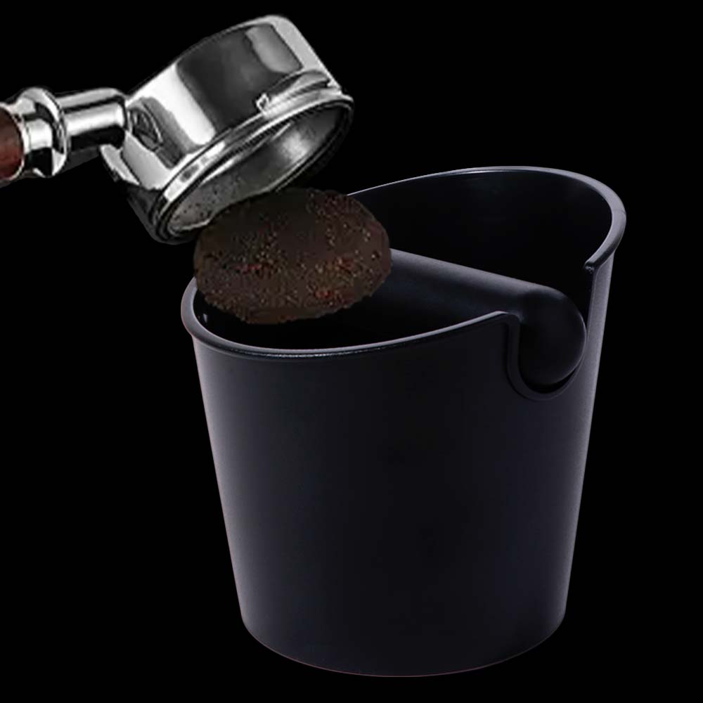 Stainless Steel Coffee Grounds Bucket Rubber Rod Anti Slip Base Coffee Grounds Storage Box Beveled Design Large Capacity