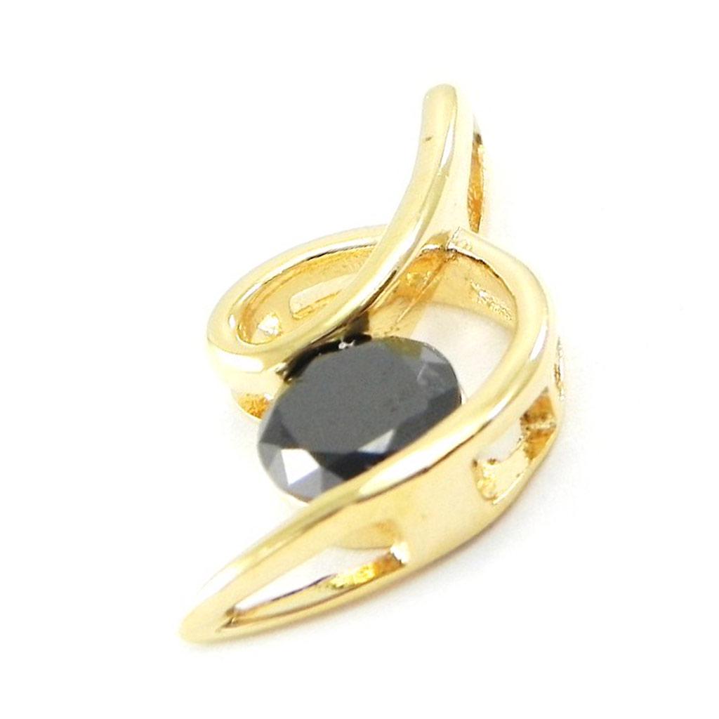 Les Trésors De Lily [F6348] - Black 'Cuddle' Gold Plated Pendant