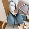 Denim tote bag women's new casual commuter shoulder underarm bag student large capacity shoulder bag