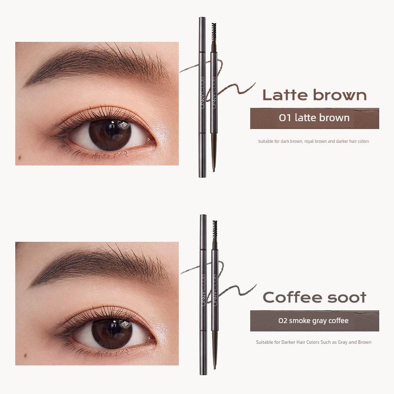 Unny Eyebrow Pencil Female Long Lasting Waterproof Non-Decolorizing Very Fine Distinct Look Wild Newbie Beginner Makeup Artist Special