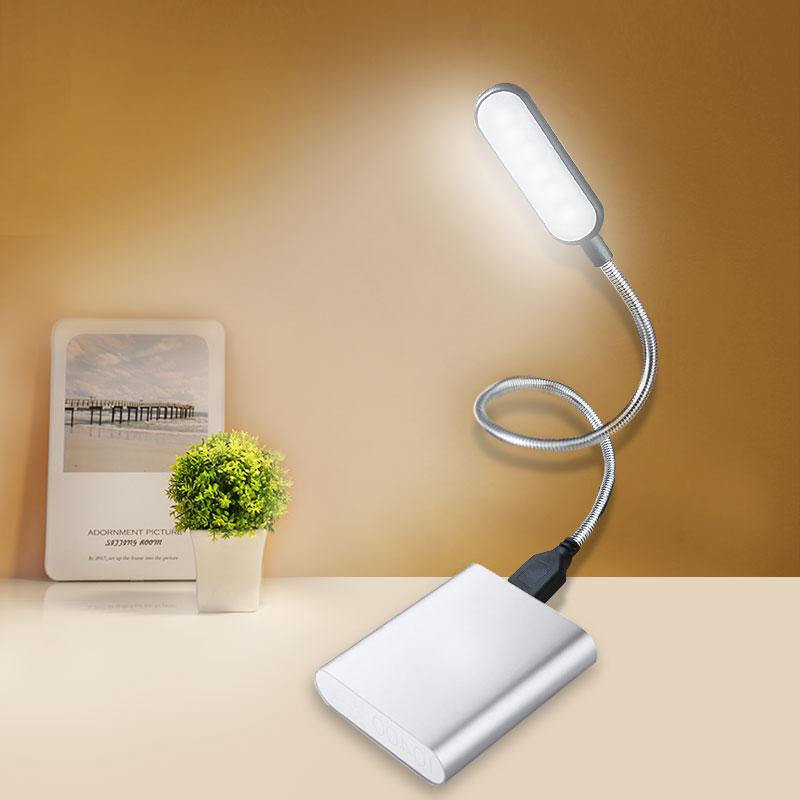 Přenosné USB LED světlo na čtení Mini kniha Světlo na čtení Stolní lampa Flexibilní 6 led USB lampa pro Power Bank Laptop Notebook PC Počítač