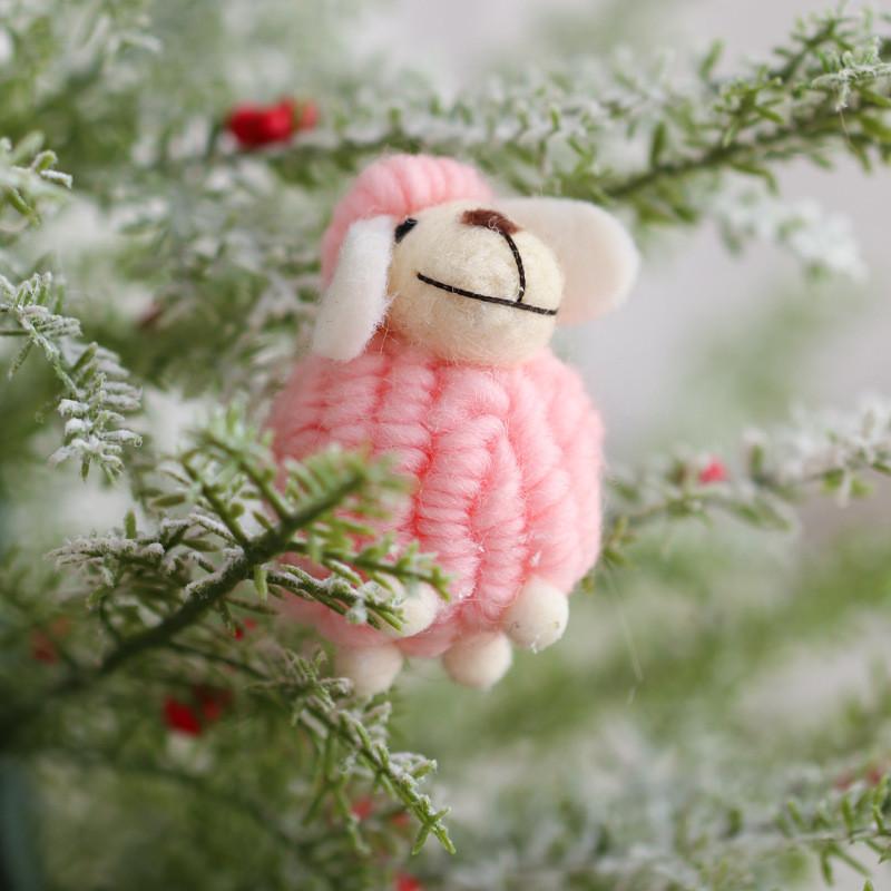 Festive Tabletop Christmas Tree Decor Felt Sheep Modern Design Holiday Parties