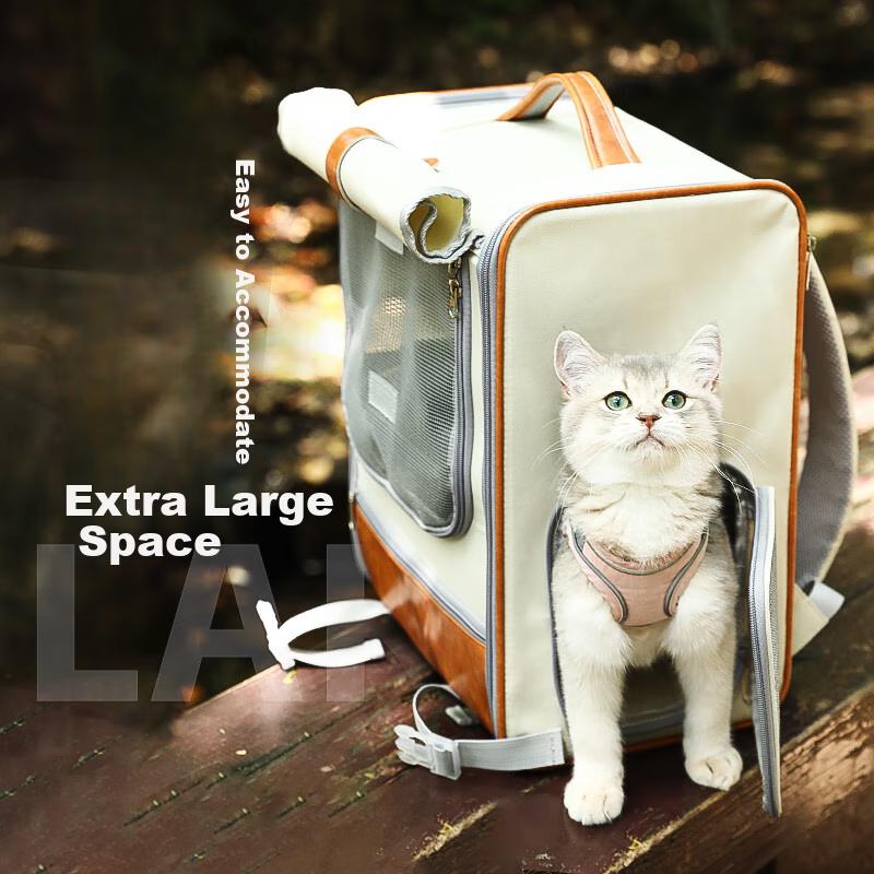 Hoopet Cat Carrier, Large Capacity, Portable and Breathable Backpack for Ragdoll, Suitable for Puppies And Outdoor Use, for 10kg Cats and 7.5kg Dogs