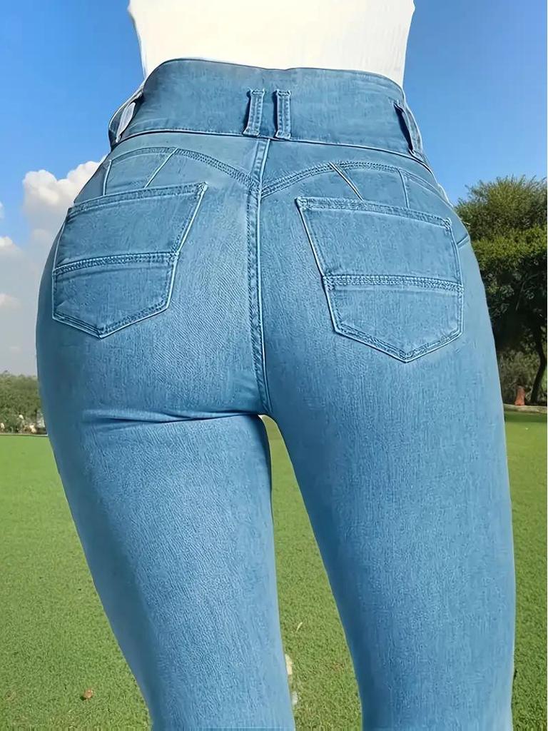 Jeans Skinny Taille Haute Push-Up Européens & Américains 2025 pour Femmes