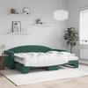 VidaXL Daybed with Trundle and Mattress Dark Green 80x200cm Velvet 3197320