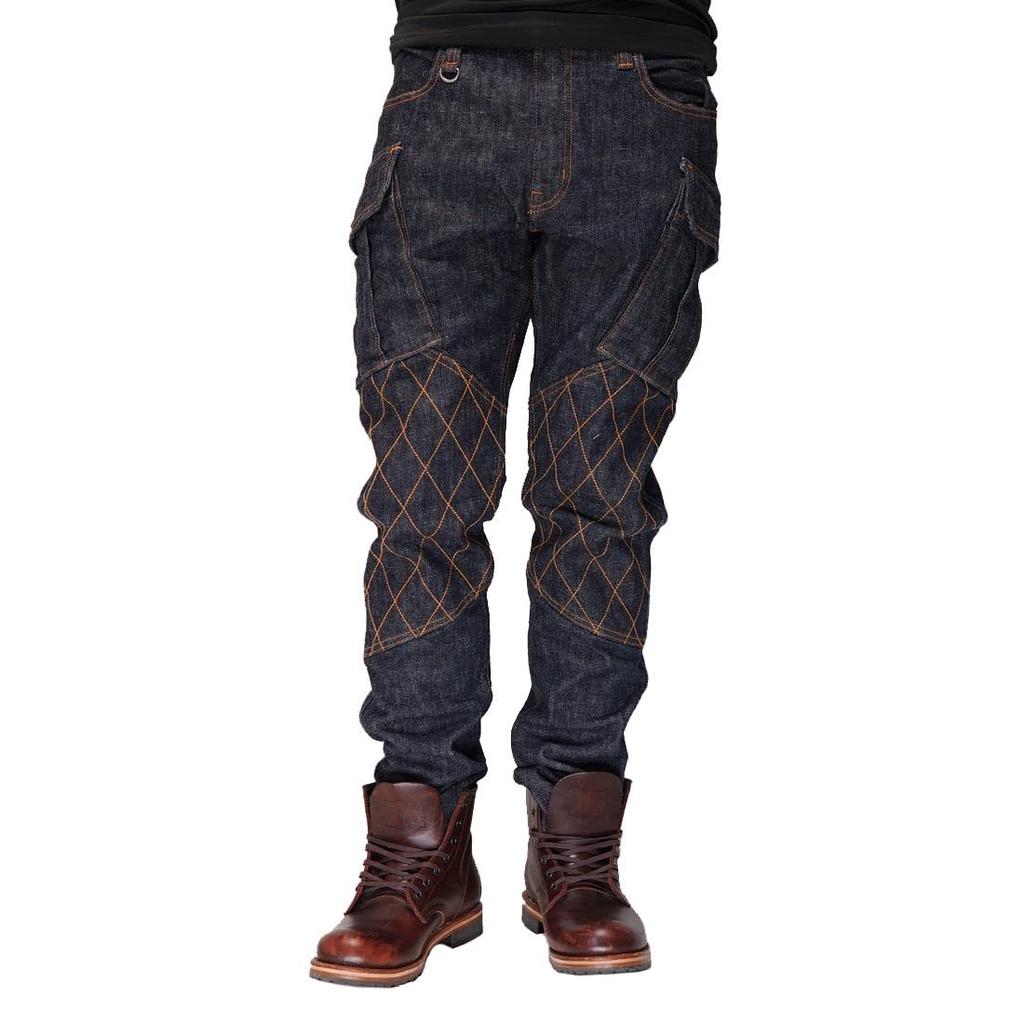 Kojima Jeans KOJIMA GENES 13oz Double Knee Cargo Slim Stretch Jeans Denim One Wash Made in Japan Men's RNB-117 Indigo-30