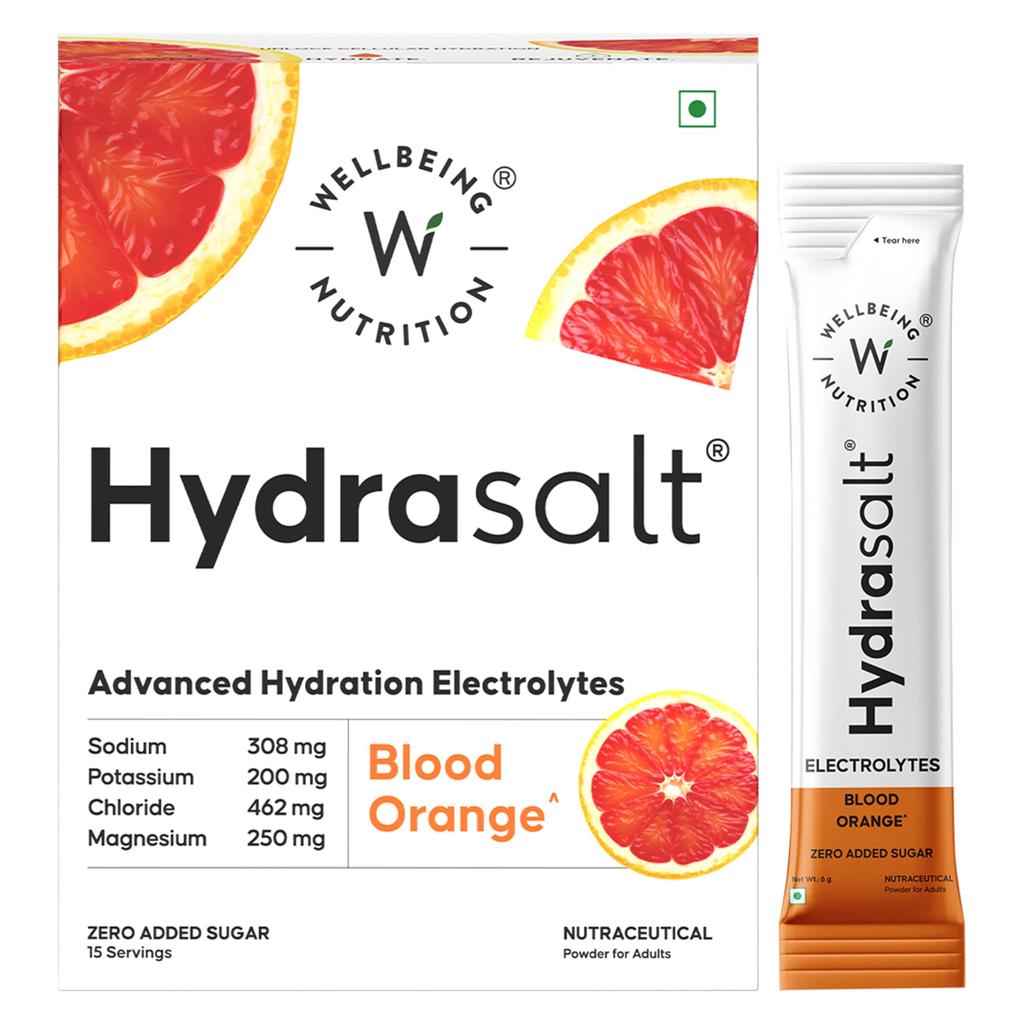 Wellbeing Nutrition HydraSalt Electrolyte Drink with Zero Added Sugar | 5 Electrolytes & 3 Vitamins for Instant Hydration, Energy, Performance &