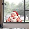 Easy Apply Window Clings Peeking Santa Claus Static Cling, 3D Effect Christmas Ornaments Sticker, Reusable Glass Decal for Home Holiday Decor
