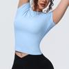 New-style Sports-inspired, Figure-hugging, Short-sleeved, Breathable Yoga T-shirt for Running, Training and Fitness – Women’s Top