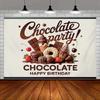 2D Flat Dessert Birthday Backdrop "Chocolate Party" Themed Background Cloth
