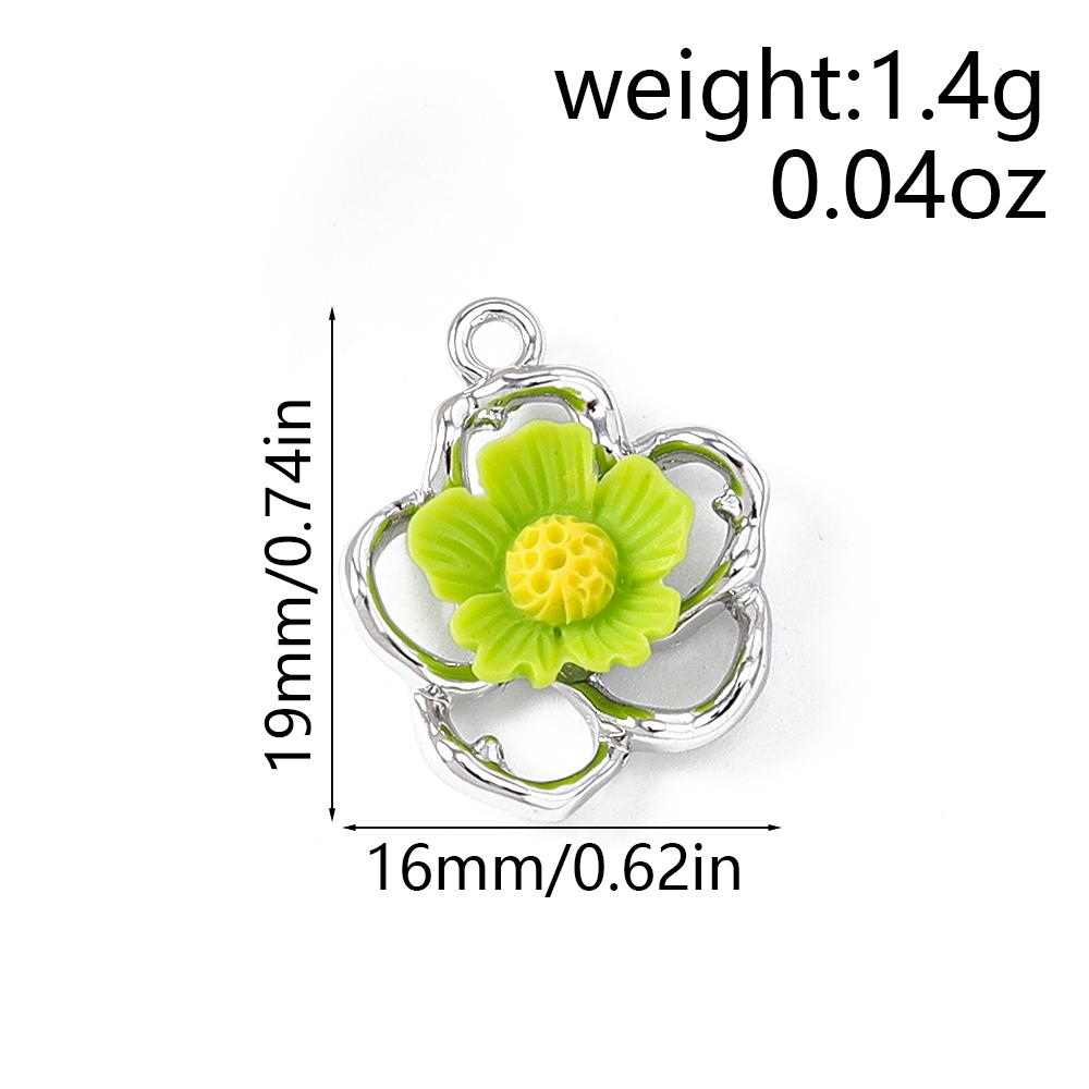 5pcs Cute Enamel Flower Charms Pendants for Jewelry Making Necklace Earrings Bracelet DIY Handmade Accessories Supplies