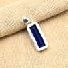 Niebieski szafir, kamień szlachetny, laboratoryjnie tworzony, ręcznie robiony wisiorek ze srebra próby 925