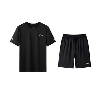 Fashionable Breathable Versatile Comfortable Round Neck Pullover Short Sleeve T-Shirt Casual Sports Suit Unisex Tops YTSU163-3+AKSV843-1