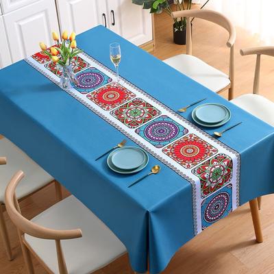 Nordic Ethnic Style PVC Tablecloth Waterproof, Oil Resistant, and Scald Resistant Rectangular Bohemian Tablecloth