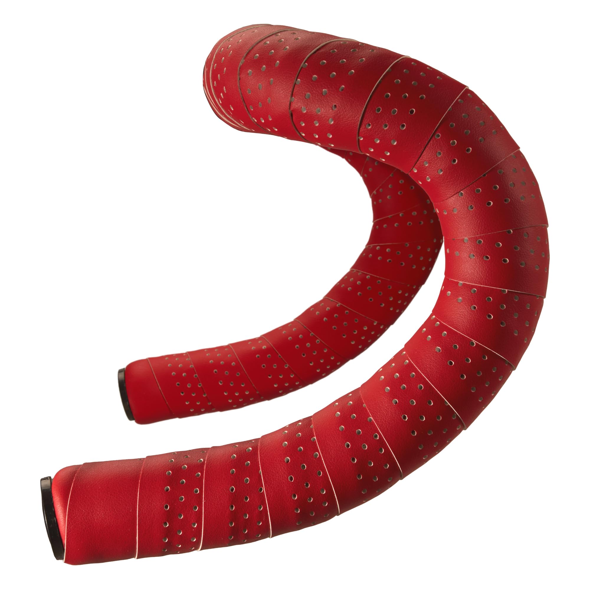 

Road Bike Perforated Bar Tape with End Left and Right Leather-Look PU+EVA Caps, Set, Red, SPJ5-RD