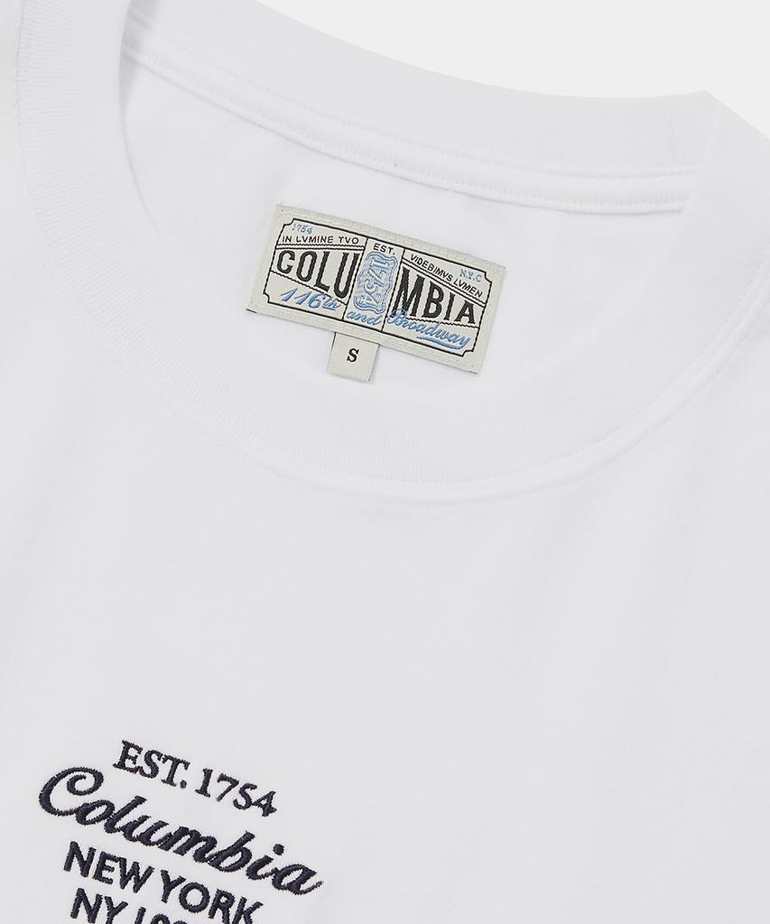 COLUMBIA UNIVERSITY Cu Big Script Women Crop S/S T-Shirts White