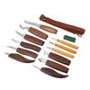 Outils de Sculpture sur Bois Manche Profondément Inséré Haute Dureté Kit de Sculpture Manuelle sur Bois avec Cuir