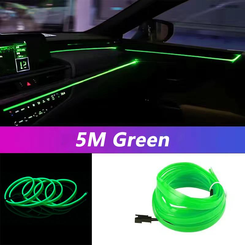 5M LED páskové světlo do interiéru auta Neon EL kabeláž Dekorativní lampa pro auto DIY Flexibilní ambientní světlo USB Party Atmosféra Dioda