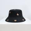 Hat female embroidery cartoon bear bucket hat versatile sunscreen sun hat student face cover spring and autumn basin hat tide