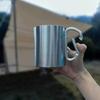 300ml Stainless Steel Camping Cup Portable Travel Mug with Carabiner Clip for Hiking Backpacking Outdoor Drinkware Coffee Cup